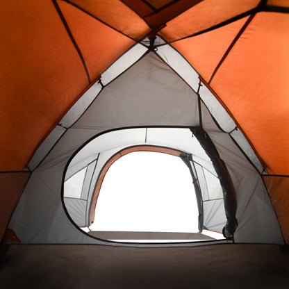 Camping Tent Dome 4-Person Orange Waterproof