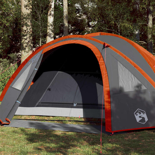 Camping Tent Dome 4-Person Orange Waterproof