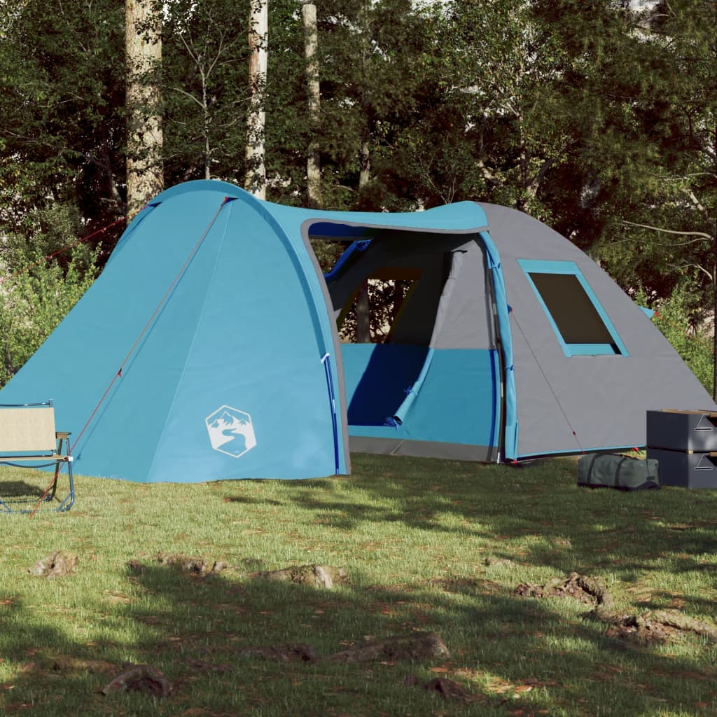 Family Tent Dome 6-Person Blue Waterproof