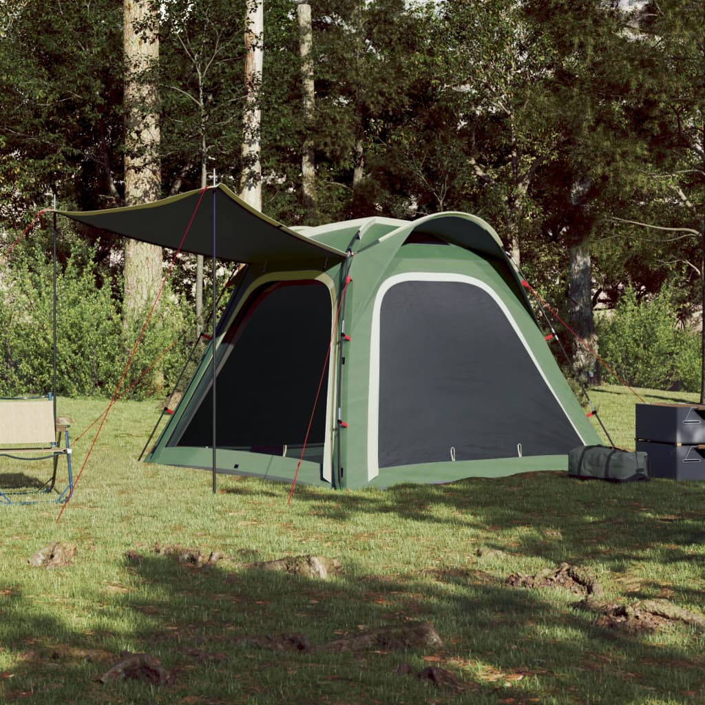 Camping Tent 4-Person Green Quick Release Waterproof