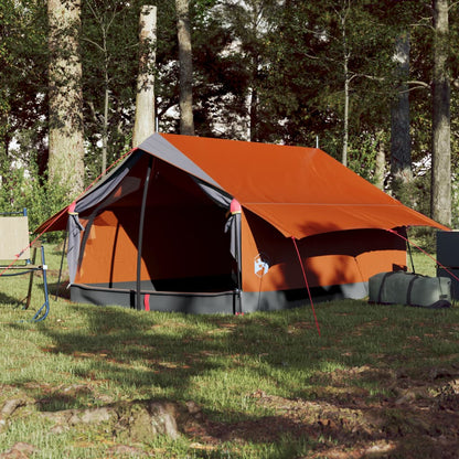 Camping Tent 2-Person Grey and Orange Waterproof