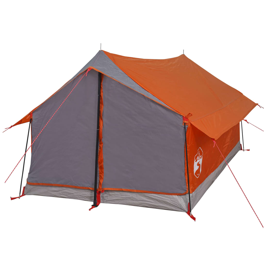 Camping Tent 2-Person Grey and Orange Waterproof