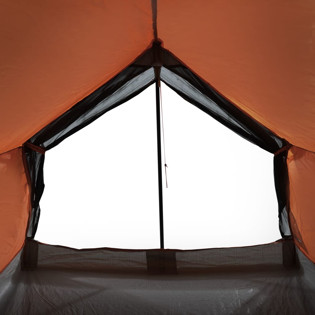 Camping Tent 2-Person Grey and Orange Waterproof