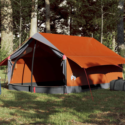 Camping Tent 2-Person Grey and Orange Waterproof