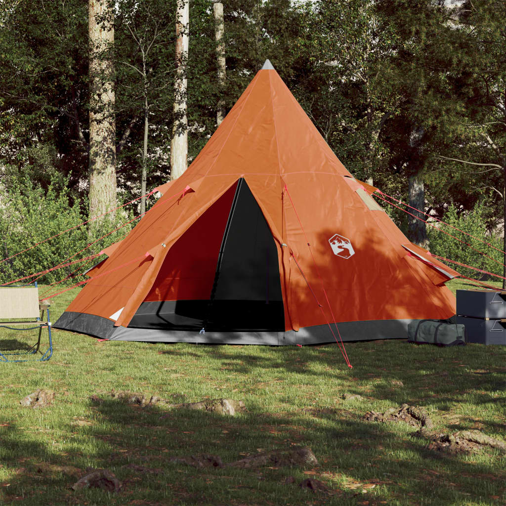 Camping Tent Tipi 4-Person Orange Waterproof