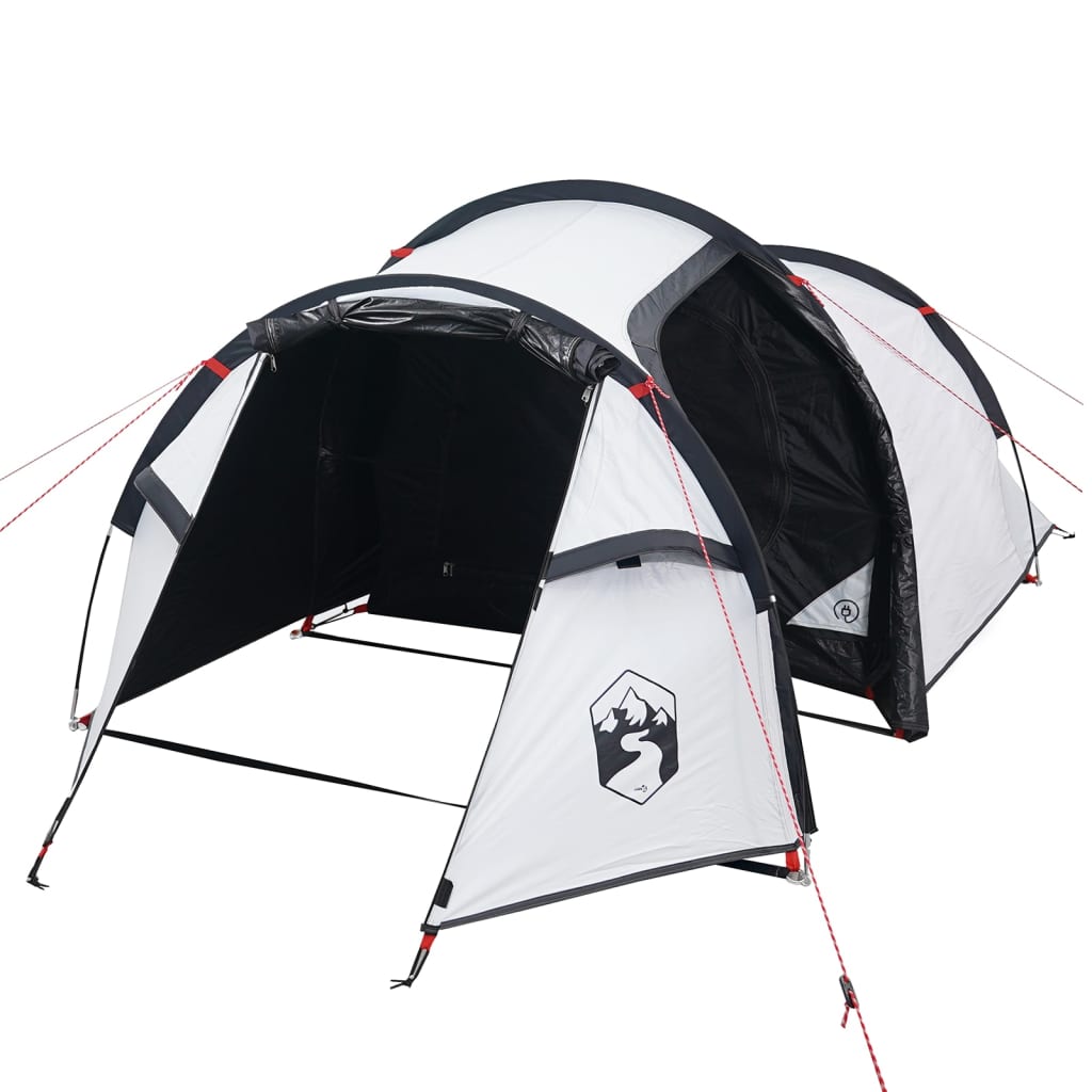 Camping Tent Tunnel 2-Person White Blackout Fabric Waterproof