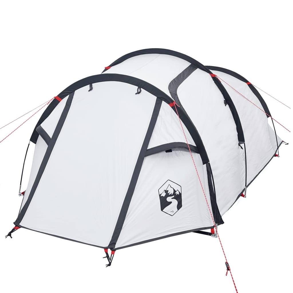 Camping Tent Tunnel 2-Person White Blackout Fabric Waterproof