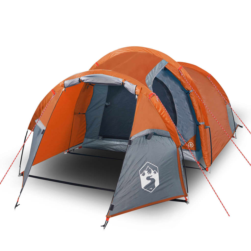 Camping Tent Tunnel 3-Person Orange Waterproof