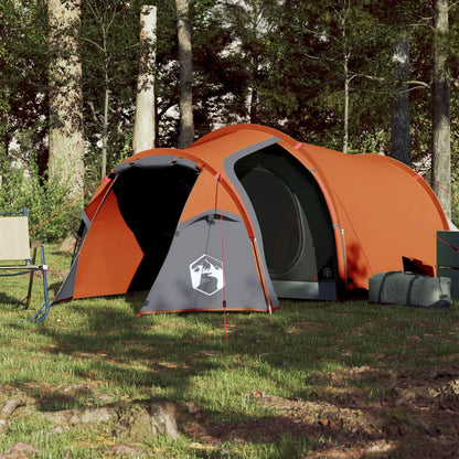 Camping Tent Tunnel 3-Person Orange Waterproof