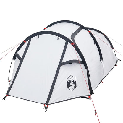 Camping Tent Tunnel 3-Person White Blackout Fabric Waterproof