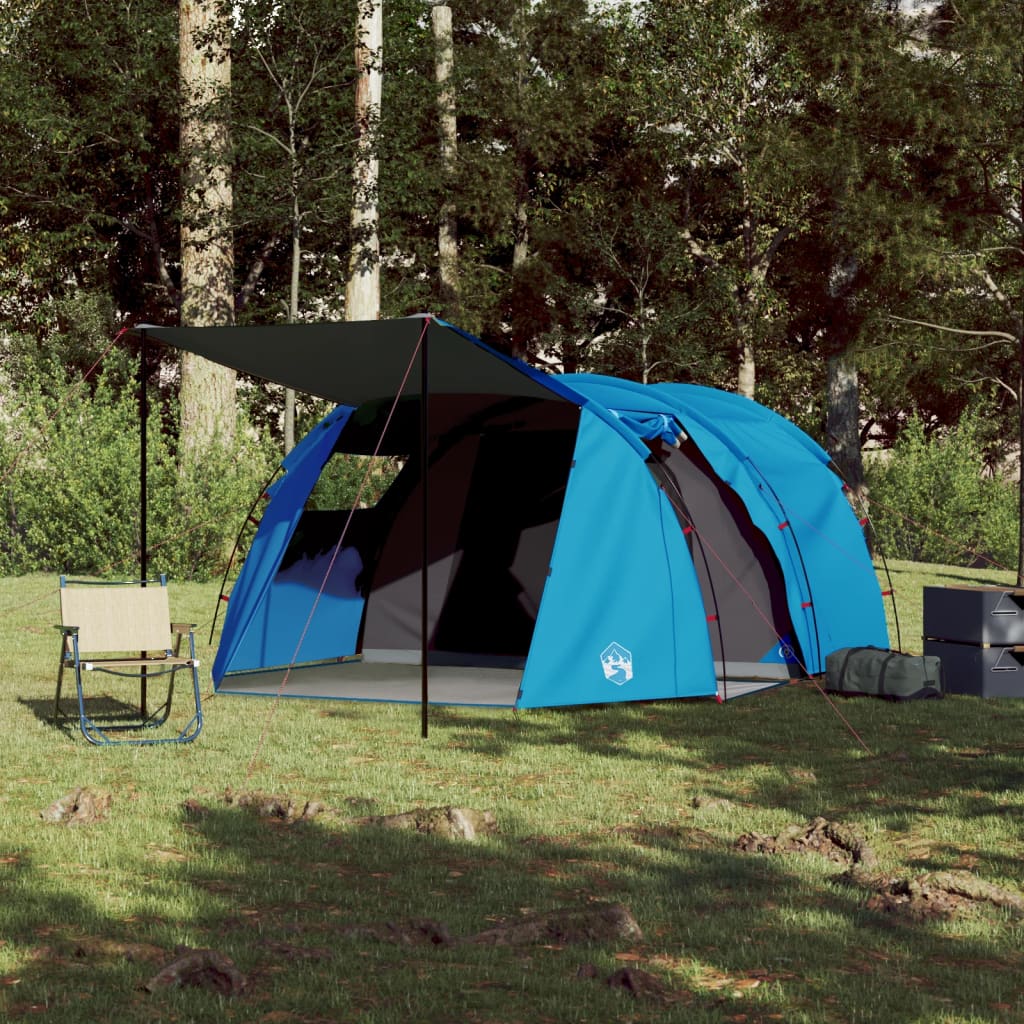 Camping Tent Tunnel 4-Person Blue Waterproof