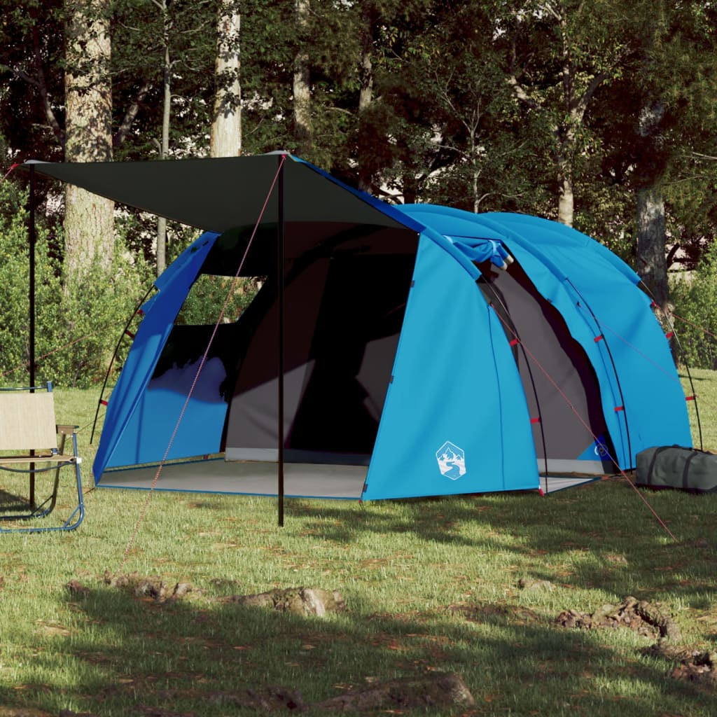 Camping Tent Tunnel 4-Person Blue Waterproof