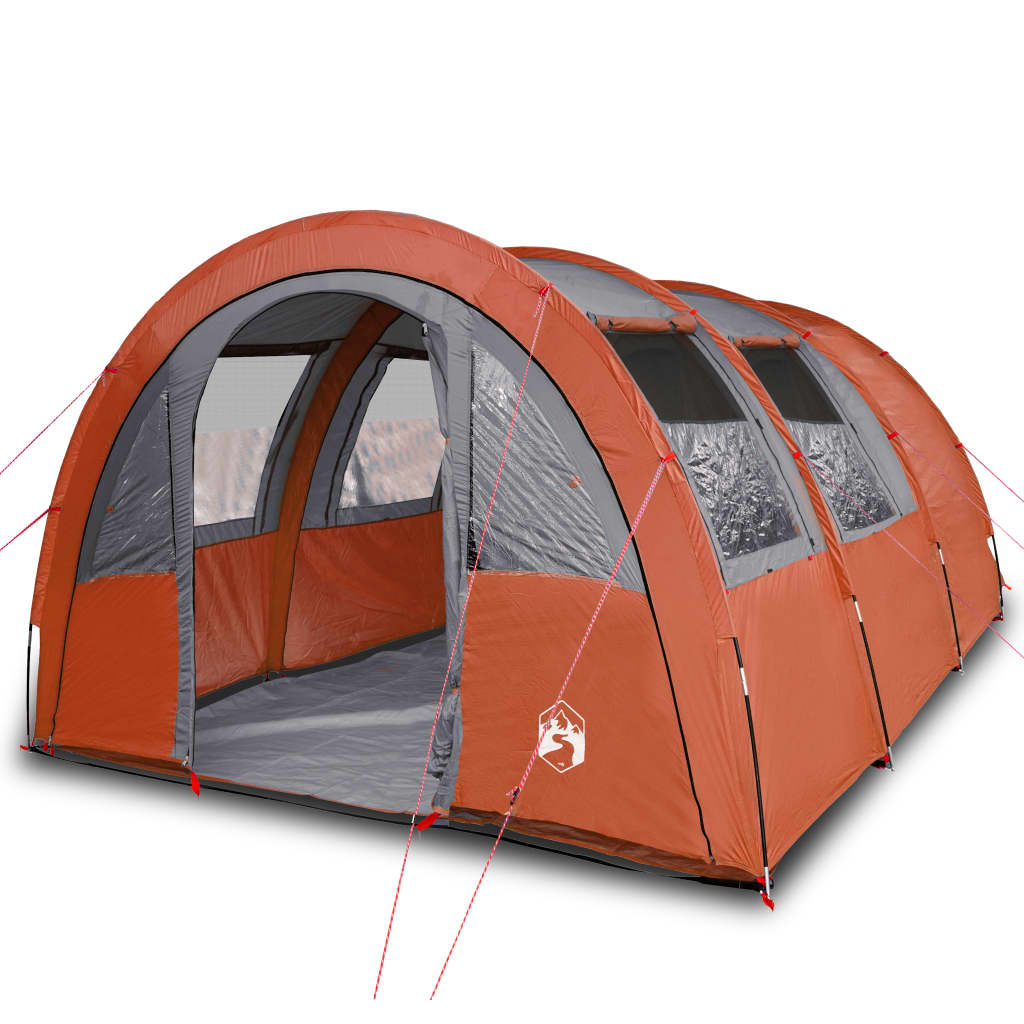 Camping Tent Tunnel 4-Person Grey and Orange Waterproof