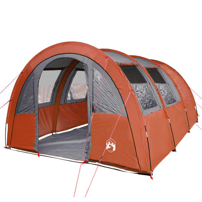 Camping Tent Tunnel 4-Person Grey and Orange Waterproof