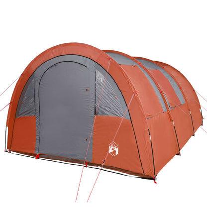 Camping Tent Tunnel 4-Person Grey and Orange Waterproof