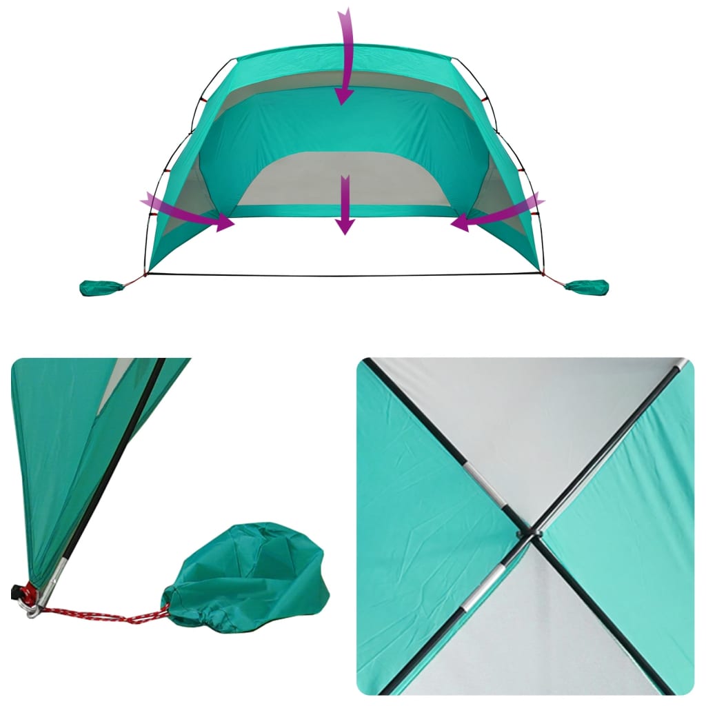 Beach Tent Sea Green 274x178x170/148 cm 185T Polyester