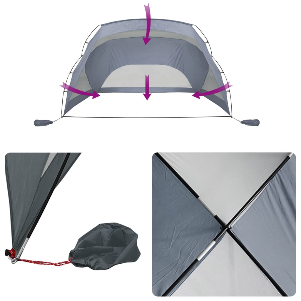 Beach Tent Grey 274x178x170/148 cm 185T Polyester