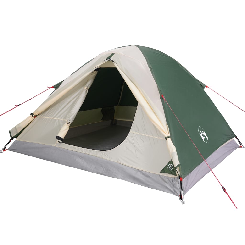 Camping Tent Dome 3-Person Green Waterproof