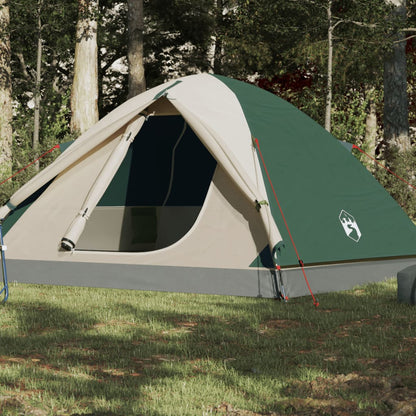 Camping Tent Dome 3-Person Green Waterproof