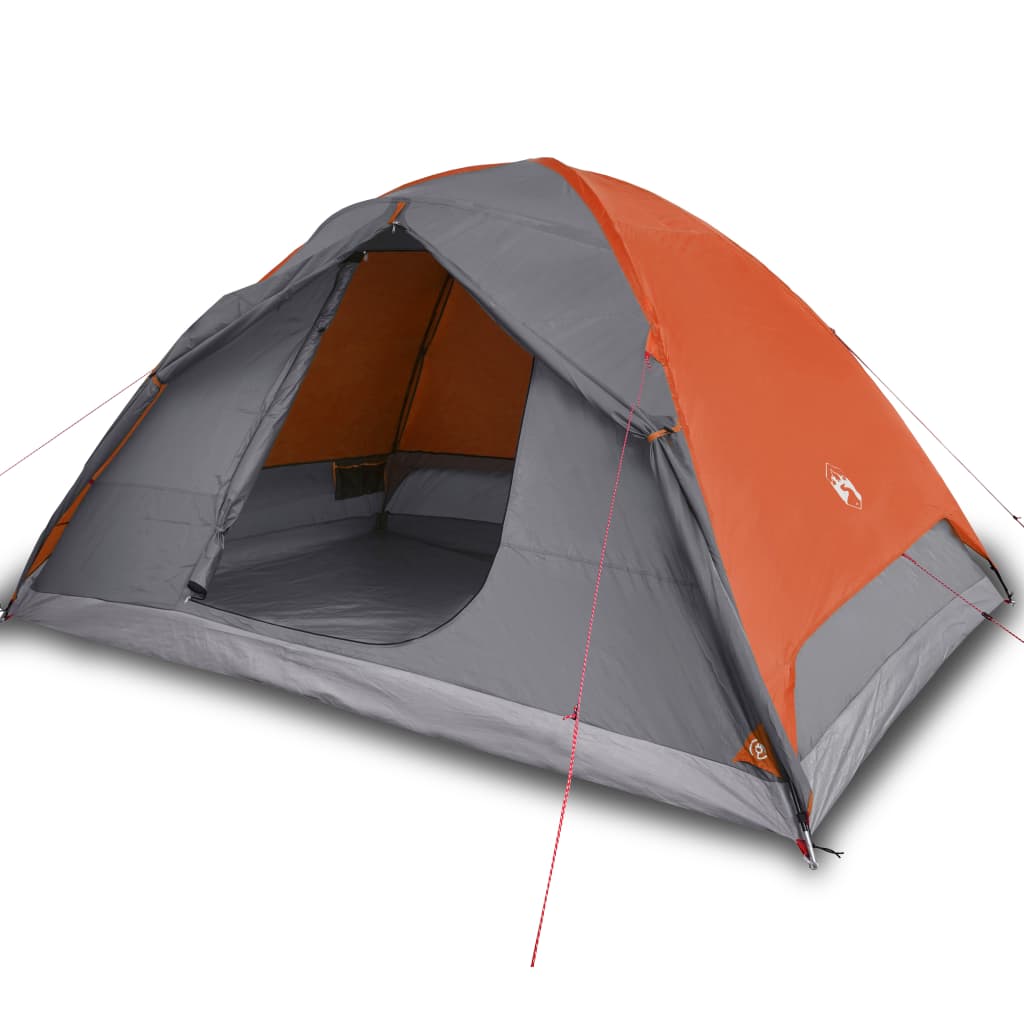 Camping Tent Dome 6-Person Orange Waterproof