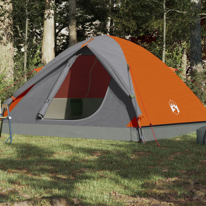 Camping Tent Dome 6-Person Orange Waterproof