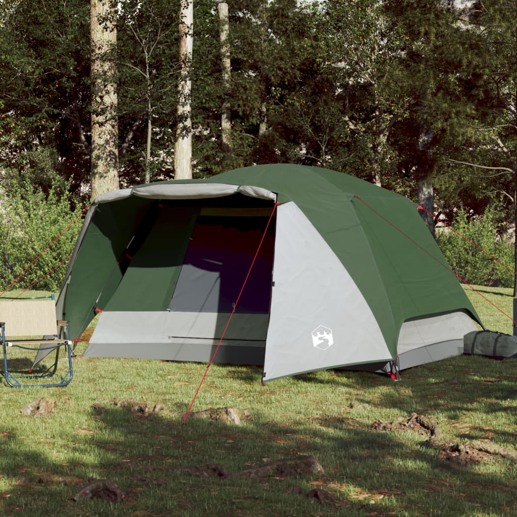 Camping Tent with Porch 4-Person Green Waterproof