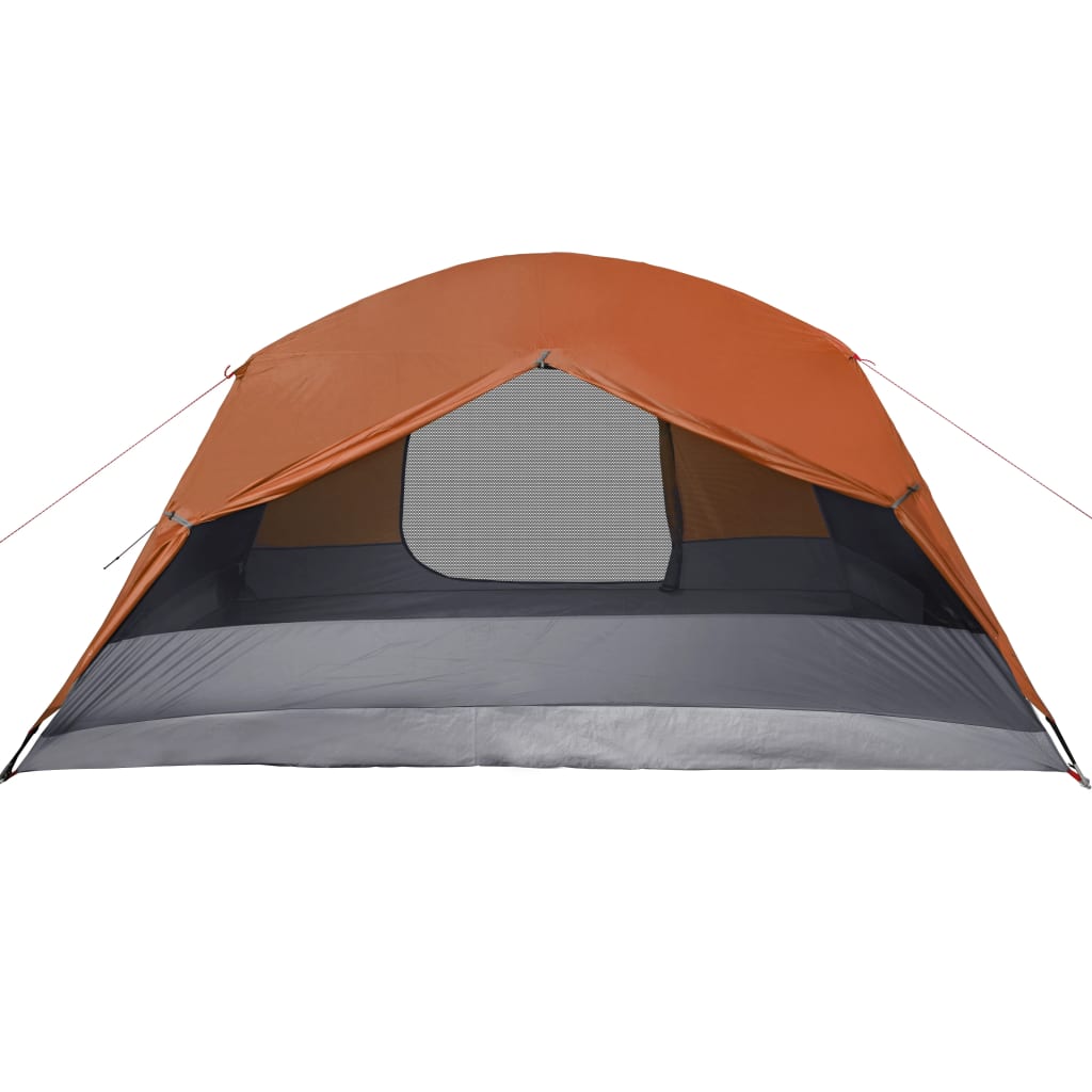 Camping Tent with Porch 4-Person Orange Waterproof