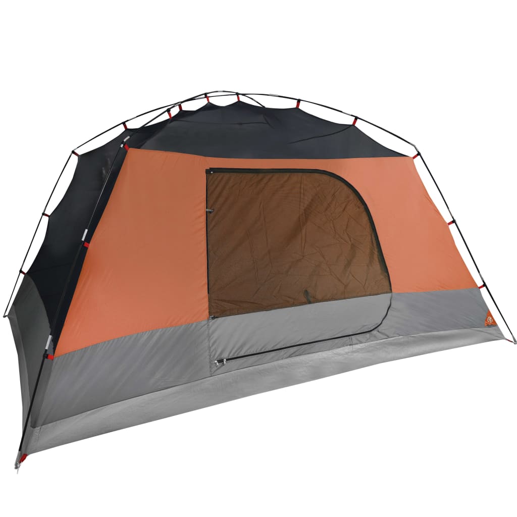 Family Tent with Porch 6-Person Grey and Orange Waterproof