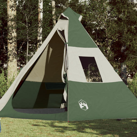 Camping Tent Tipi 7-Person Green Waterproof