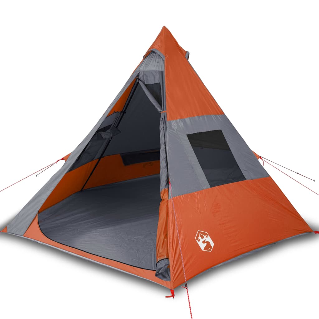 Camping Tent Tipi 7-Person Orange Waterproof