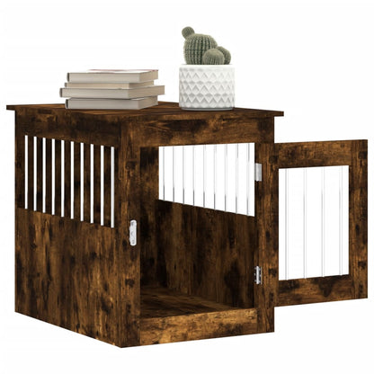 Dog Crate Furniture Smoked Oak 55x75x65 cm Engineered Wood