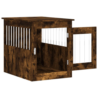 Dog Crate Furniture Smoked Oak 55x75x65 cm Engineered Wood