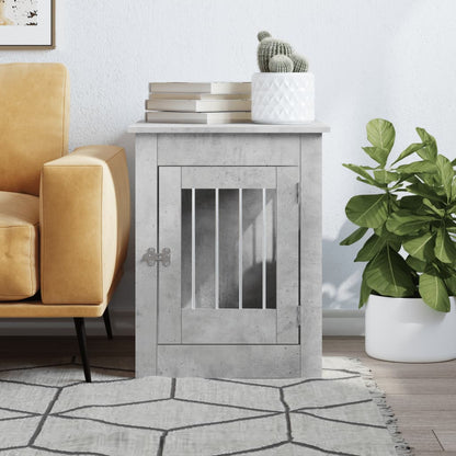 Dog Crate Furniture Concrete Grey 55x80x68 cm Engineered Wood