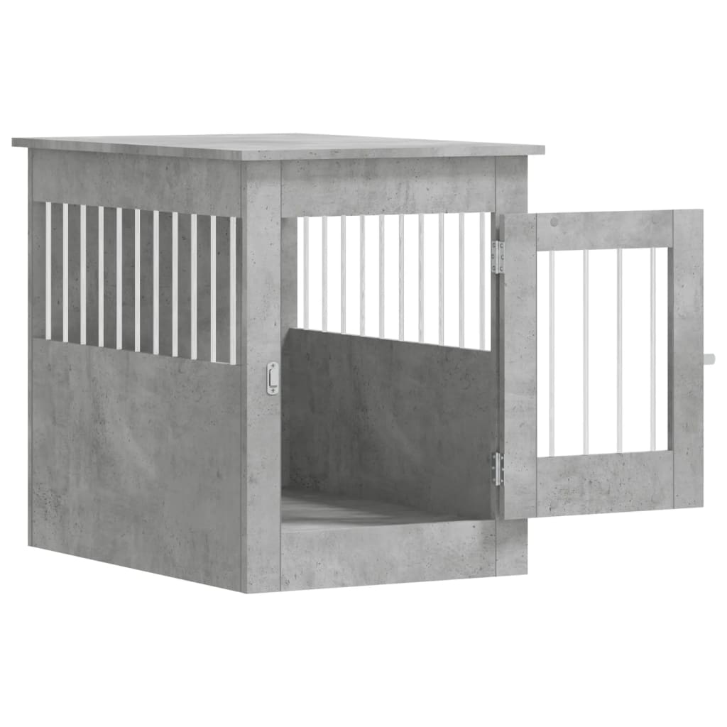 Dog Crate Furniture Concrete Grey 55x80x68 cm Engineered Wood