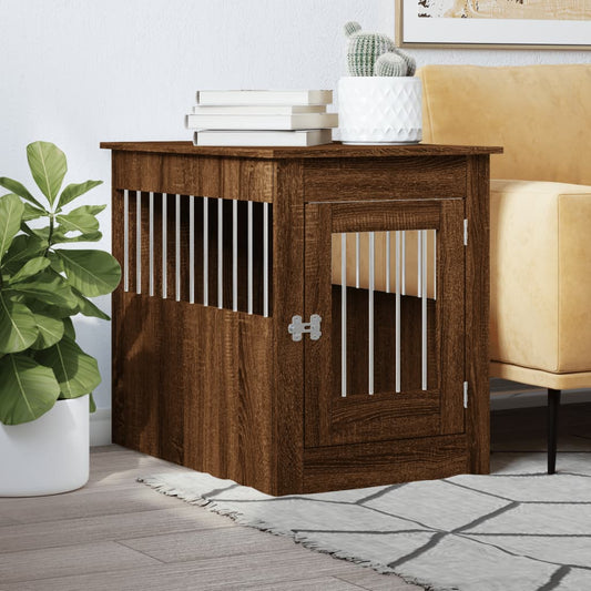 Dog Crate Furniture Brown Oak 55x80x68 cm Engineered Wood