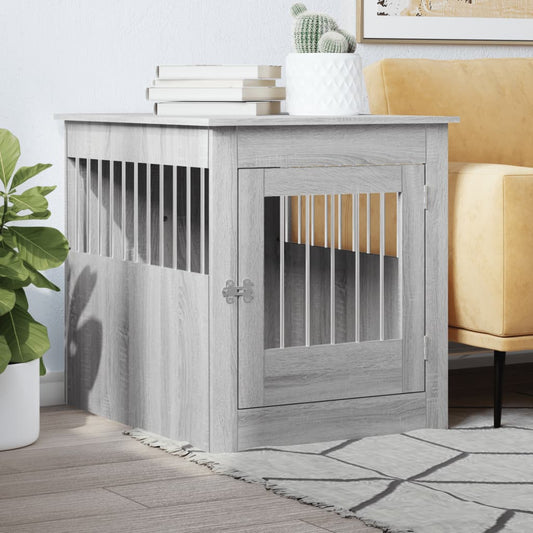 Dog Crate Furniture Grey Sonoma 64.5x80x71 cm Engineered Wood