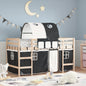 Kids' Loft Bed with Tunnel White&Black 80x200cm Solid Wood Pine