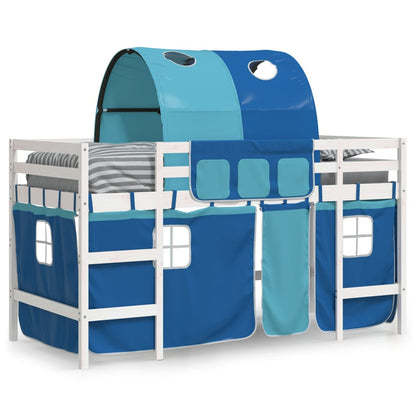 Kids' Loft Bed with Tunnel Blue 80x200cm Solid Wood Pine