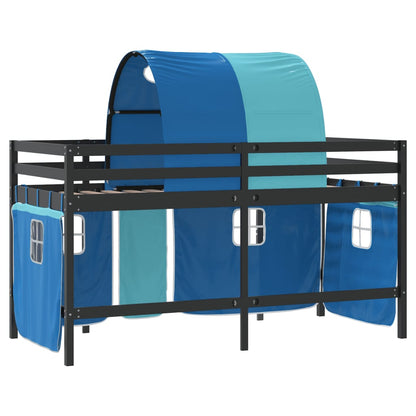 Kids' Loft Bed with Tunnel Blue 80x200cm Solid Wood Pine