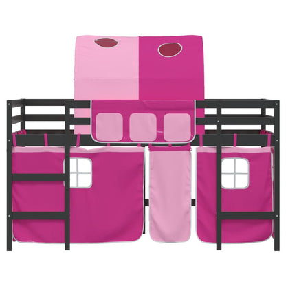 Kids' Loft Bed with Tunnel Pink 80x200cm Solid Wood Pine