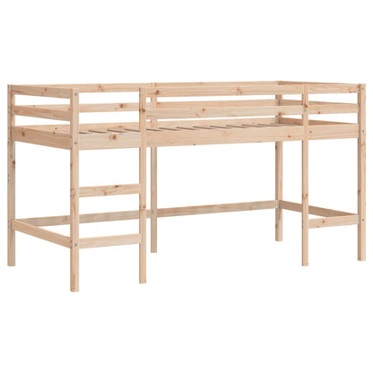 Kids' Loft Bed with Tunnel White&Black 90x200cm Solid Wood Pine