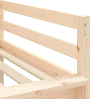 Kids' Loft Bed with Tunnel White&Black 80x200cm Solid Wood Pine