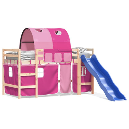 Kids' Loft Bed with Tunnel without Mattress Pink 80x200 cm