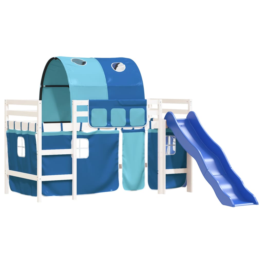 Kids' Loft Bed with Tunnel without Mattress Blue 80x200 cm