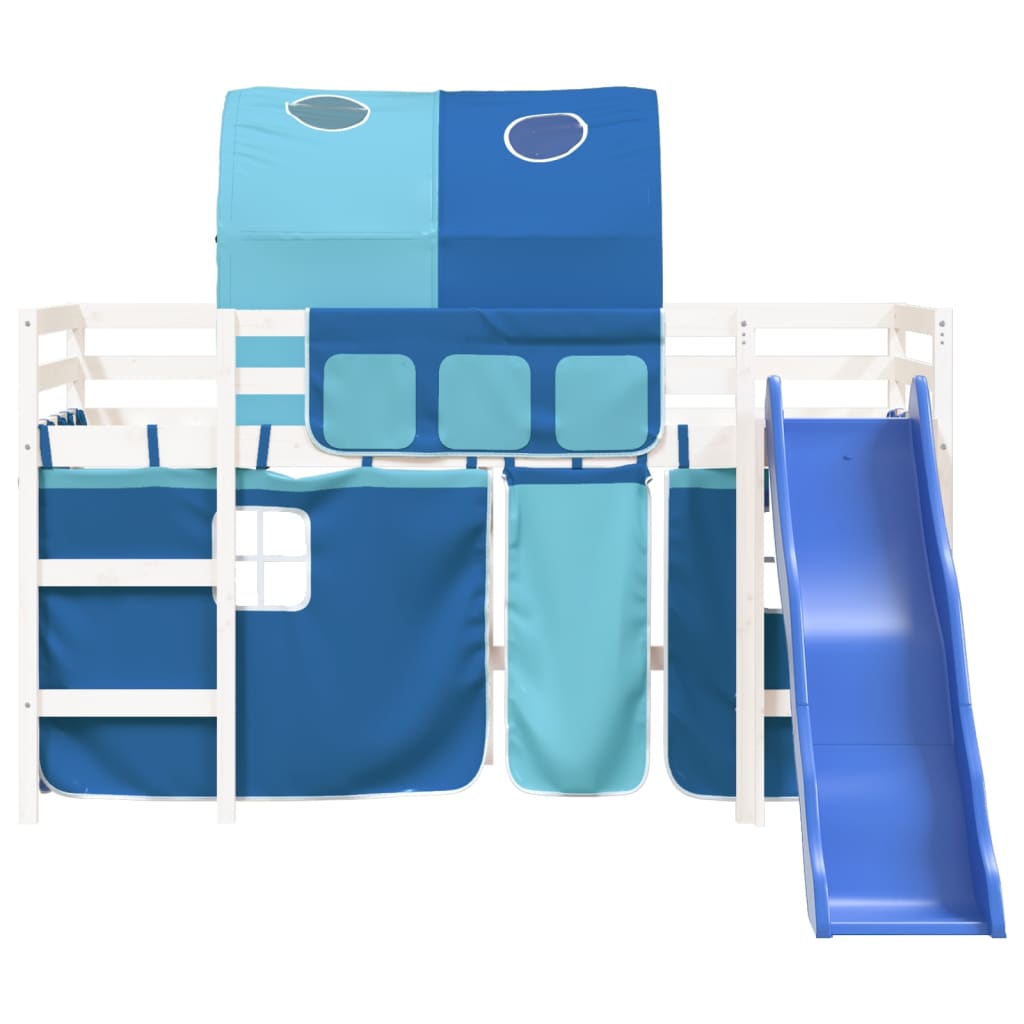 Kids' Loft Bed with Tunnel without Mattress Blue 80x200 cm