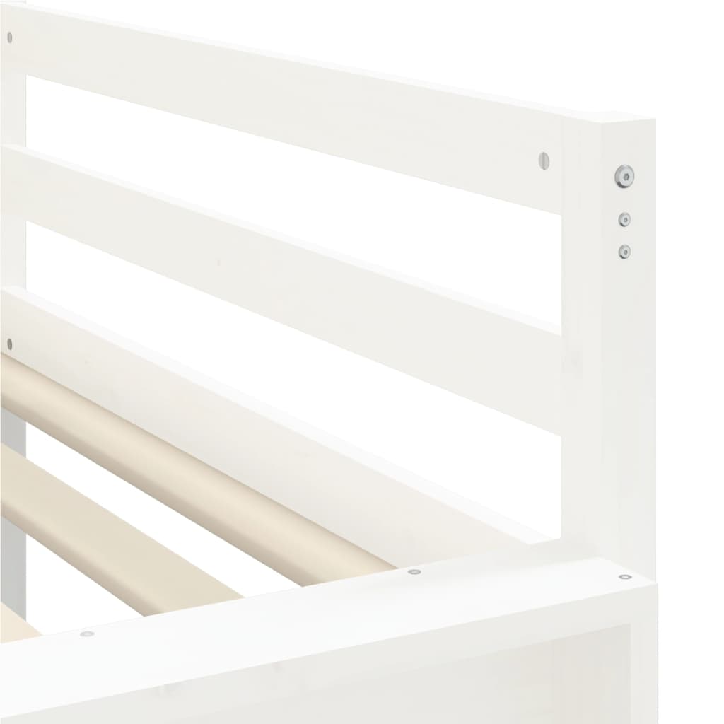 Kids' Loft Bed with Tunnel White&Black 90x200cm Solid Wood Pine