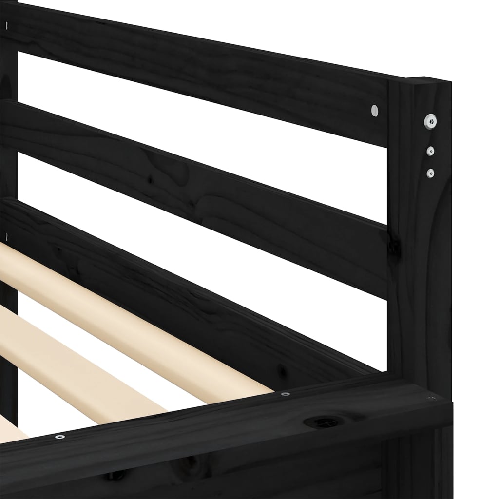 Kids' Loft Bed with Tunnel White&Black 90x190cm Solid Wood Pine