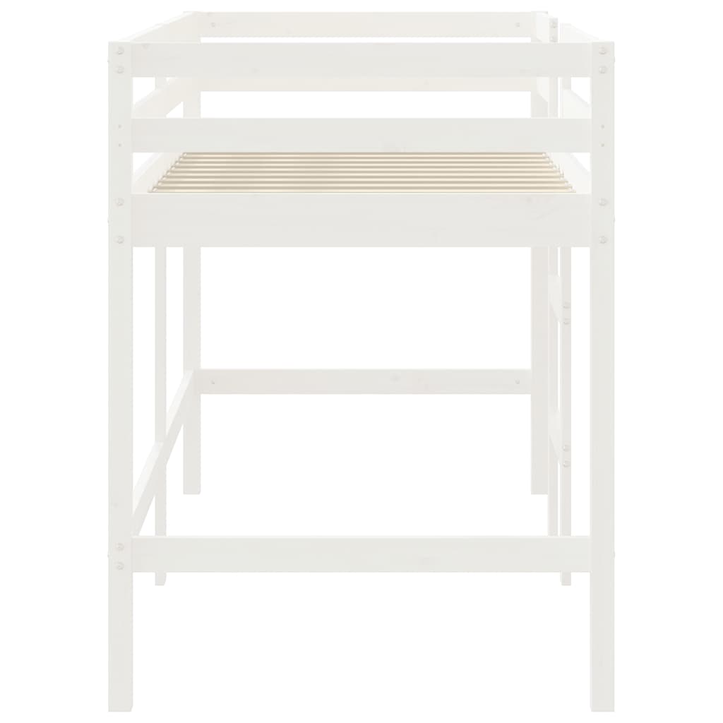 Kids' Loft Bed without Mattress with Ladder White 90x200 cm