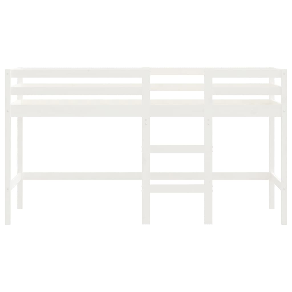 Kids' Loft Bed with Ladder White 90x190 cm Solid Wood Pine