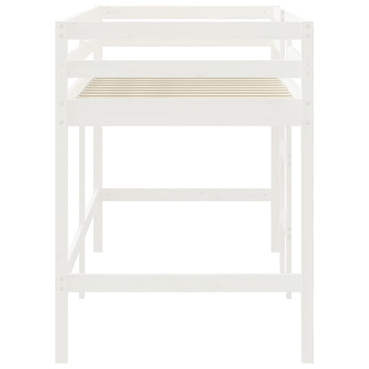 Kids' Loft Bed with Ladder White 90x190 cm Solid Wood Pine